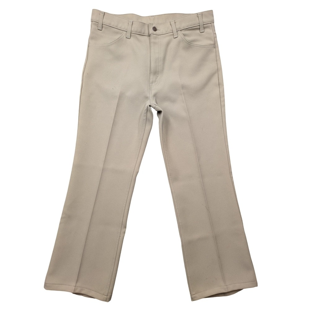 Vintage Levi's Pants Mens 34x28 (36x30) Beige Dacron Polyester Classic Khaki USA